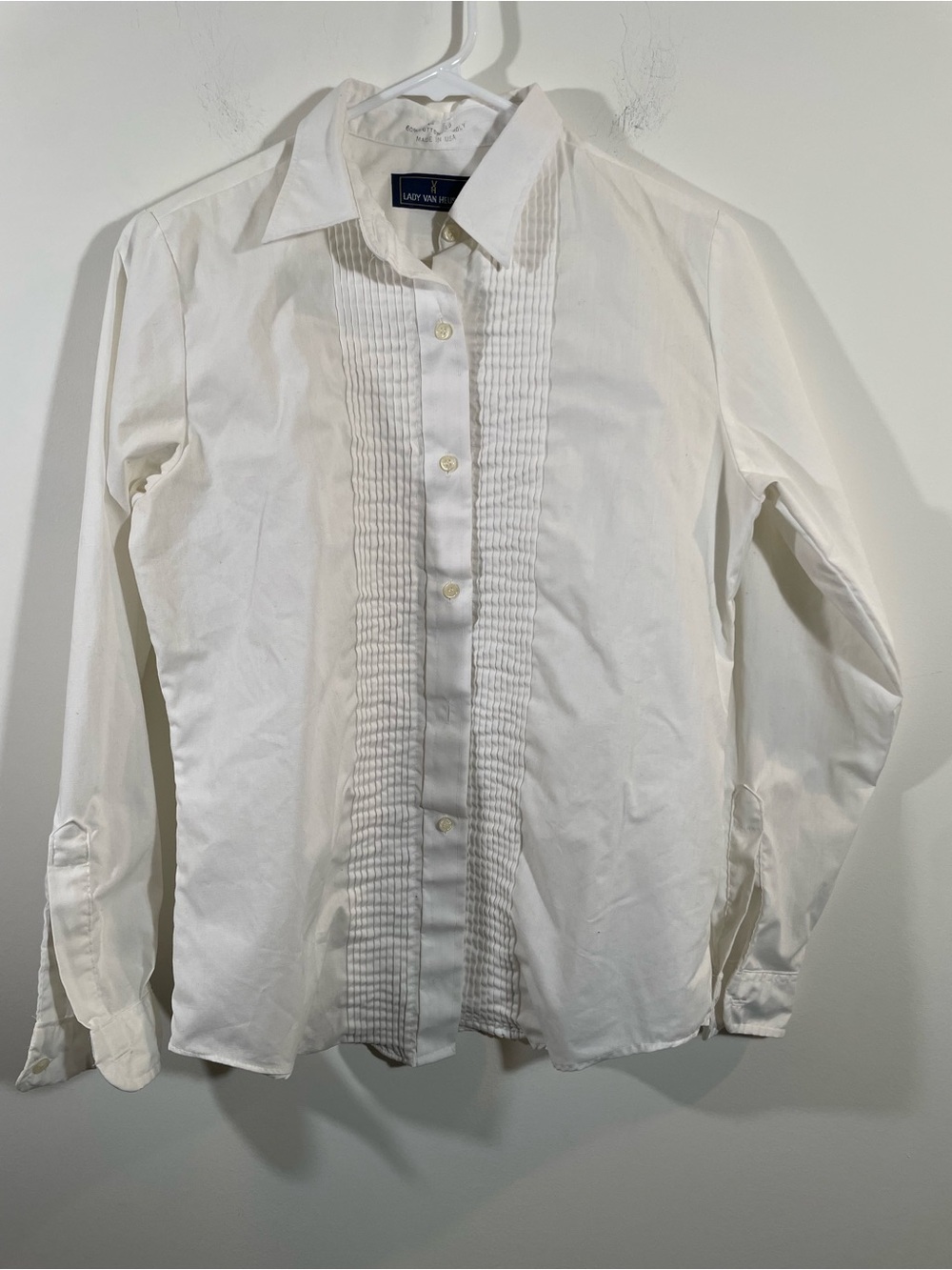 Lady van Heusen pintuck button-down 12